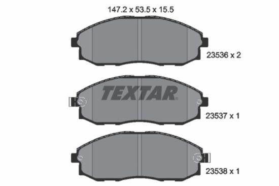 TEXTAR Bremsbelagsatz, Scheibenbremse 2353601 + Bremsscheibe 92234500 Bild TEXTAR Bremsbelagsatz, Scheibenbremse 2353601 + Bremsscheibe 92234500