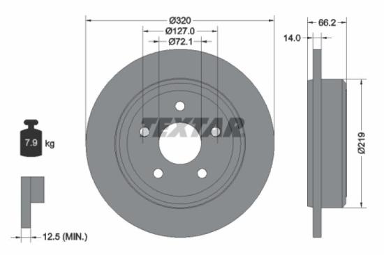 TEXTAR Bremsscheibe 92177403 + Bremsbelagsatz, Scheibenbremse 2425801 Bild TEXTAR Bremsscheibe 92177403 + Bremsbelagsatz, Scheibenbremse 2425801
