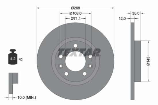 TEXTAR Bremsbelagsatz, Scheibenbremse 2589501 + Bremsbelagsatz, Scheibenbremse 2583901 + Bremsscheibe 92267903 + Bremsscheibe 92268003 Bild TEXTAR Bremsbelagsatz, Scheibenbremse 2589501 + Bremsbelagsatz, Scheibenbremse 2583901 + Bremsscheibe 92267903 + Bremsscheibe 92268003