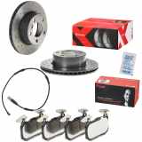 BREMBO Bremsbelagsatz, Scheibenbremse P 06 088 + Bremsscheibe 09.9750.2X + Warnkontakt, Bremsbelagverschleiß A 00 473
