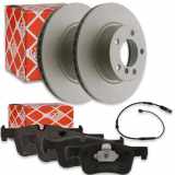 FEBI BILSTEIN Warnkontakt, Bremsbelagverschleiß 39138 + Bremsscheibe 39111 + Bremsbelagsatz, Scheibenbremse 16884