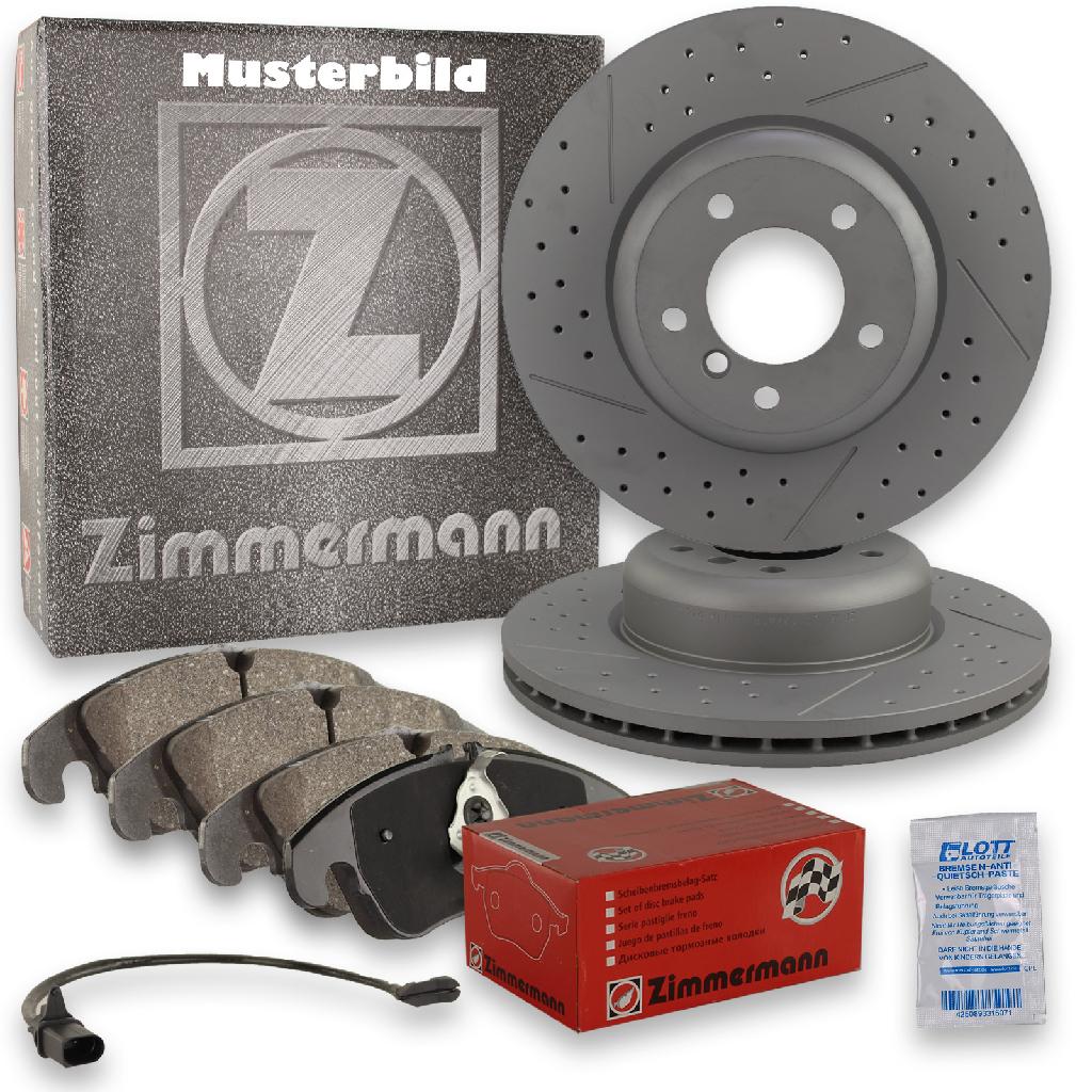 ZIMMERMANN Bremsscheibe 400.5527.70 + Bremsbelagsatz, Scheibenbremse 24681.166.1 BREMBO Warnkontakt, Bremsbelagverschleiß A 00 353