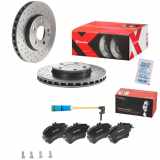 BREMBO Warnkontakt, Bremsbelagverschleiß A 00 353 + Bremsscheibe 09.B344.4X + Bremsbelagsatz, Scheibenbremse P 50 094