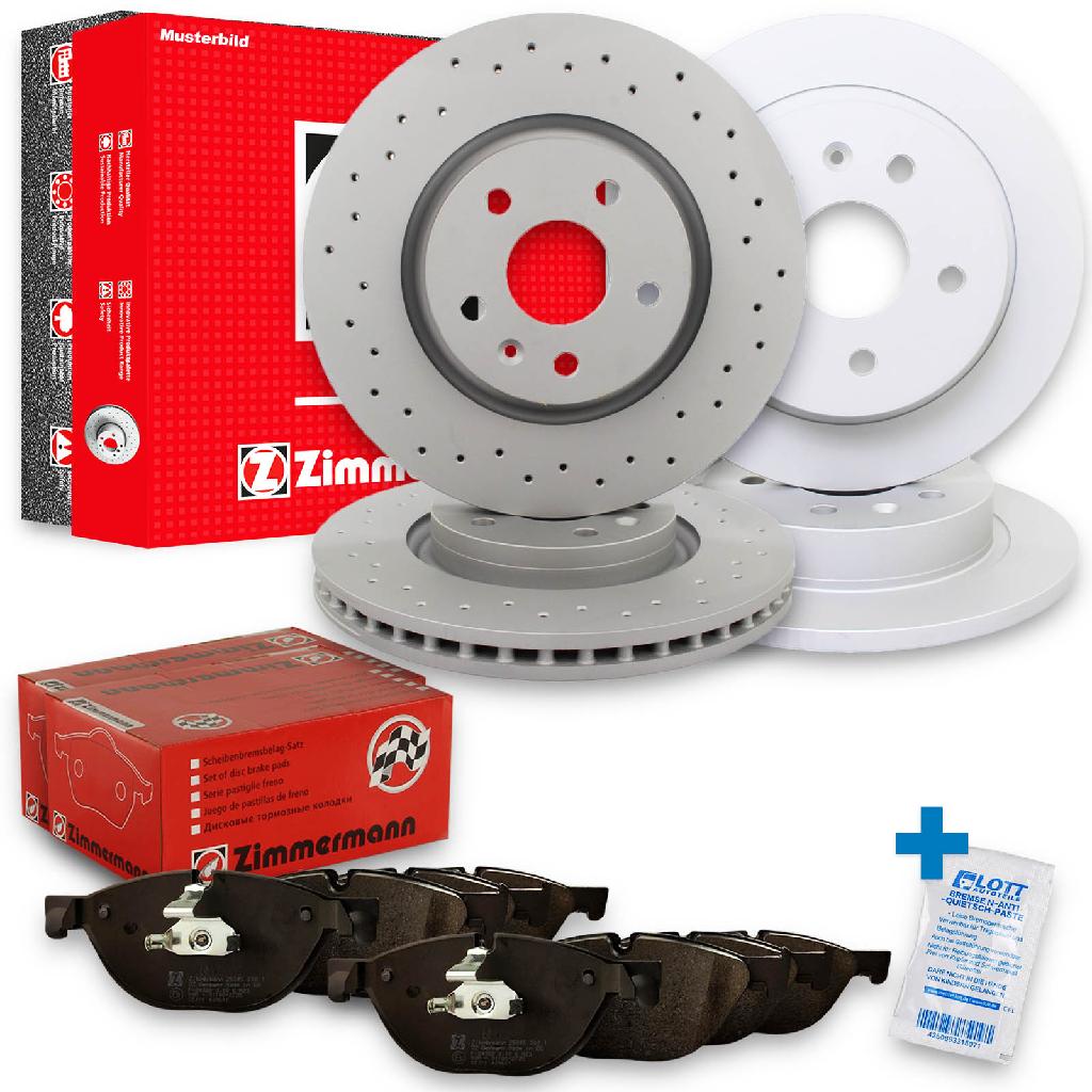 ZIMMERMANN Bremsscheibe 440.3133.52 + Bremsscheibe 180.3027.20 + Bremsbelagsatz, Scheibenbremse 25839.175.1 + Bremsbelagsatz, Scheibenbremse 25895.185.1