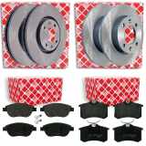 FEBI BILSTEIN Bremsscheibe 21966 + Bremsscheibe 21121 + Bremsbelagsatz, Scheibenbremse 16146 + Bremsbelagsatz, Scheibenbremse 16422