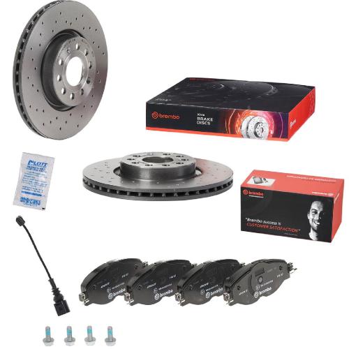 BREMBO Bremsbelagsatz, Scheibenbremse P 85 147 + Bremsscheibe 09.9772.1X + Warnkontakt, Bremsbelagverschleiß A 00 492 Bild BREMBO Bremsbelagsatz, Scheibenbremse P 85 147 + Bremsscheibe 09.9772.1X + Warnkontakt, Bremsbelagverschleiß A 00 492