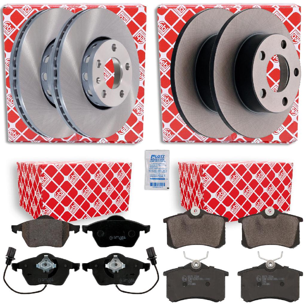 FEBI BILSTEIN Bremsbelagsatz, Scheibenbremse 16447 + Bremsbelagsatz, Scheibenbremse 16488 + Bremsscheibe 08352 + Bremsscheibe 11398