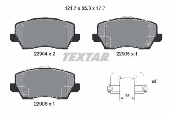 TEXTAR Bremsscheibe 92295403 + Bremsbelagsatz, Scheibenbremse 2290401 Bild TEXTAR Bremsscheibe 92295403 + Bremsbelagsatz, Scheibenbremse 2290401