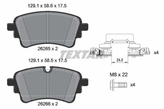 TEXTAR Bremsscheibe 92238305 + Bremsbelagsatz, Scheibenbremse 2626501 BREMBO Warnkontakt, Bremsbelagverschleiß A 00 524 Bild TEXTAR Bremsscheibe 92238305 + Bremsbelagsatz, Scheibenbremse 2626501 BREMBO Warnkontakt, Bremsbelagverschleiß A 00 524