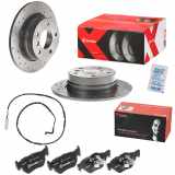 BREMBO Bremsscheibe 08.9787.1X + Warnkontakt, Bremsbelagverschleiß A 00 212 + Bremsbelagsatz, Scheibenbremse P 06 038