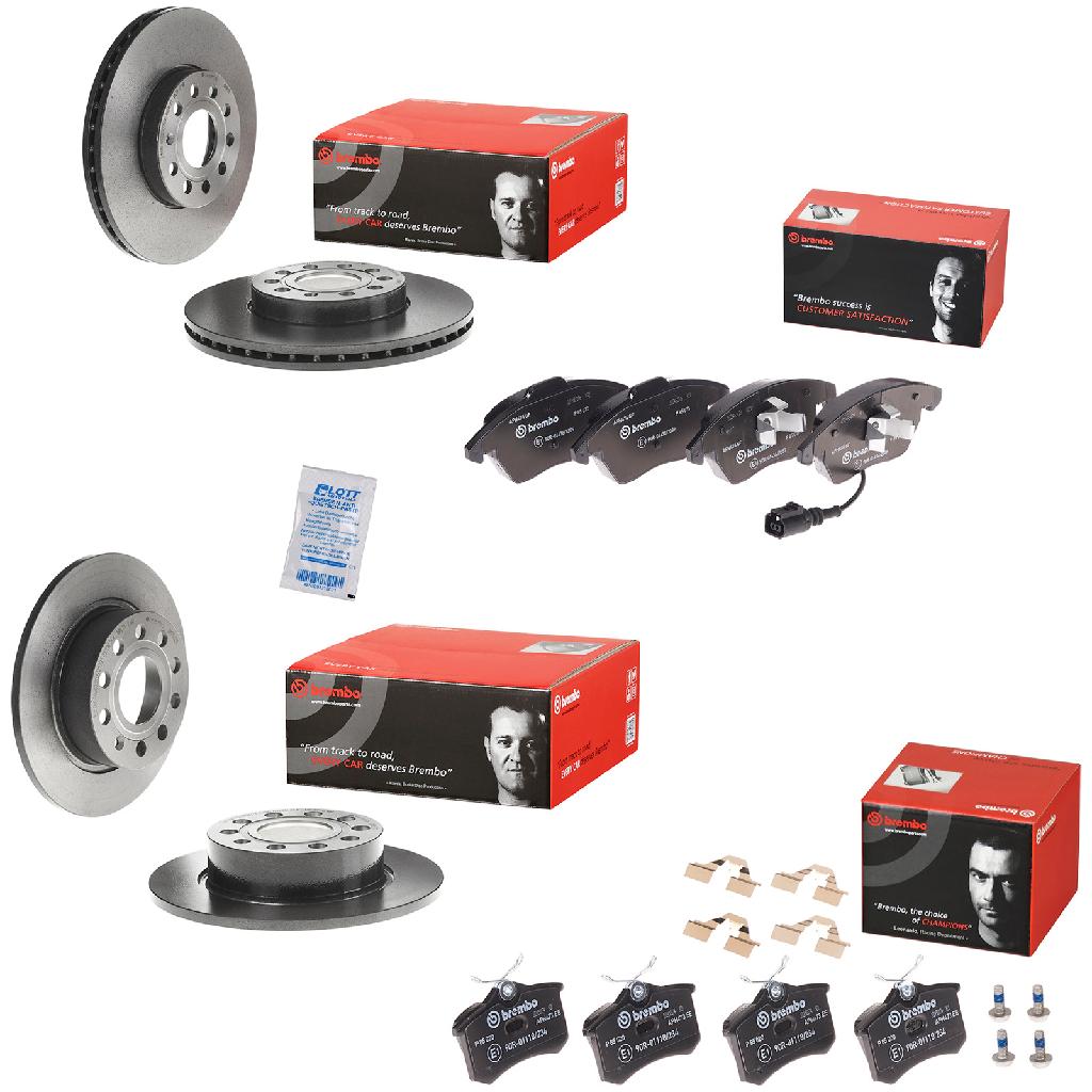 BREMBO Bremsscheibe 09.9145.11 + Bremsbelagsatz, Scheibenbremse P 85 075 + Bremsscheibe 08.9502.11 + Bremsbelagsatz, Scheibenbremse P 85 020