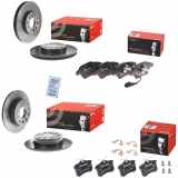BREMBO Bremsscheibe 09.9145.11 + Bremsbelagsatz, Scheibenbremse P 85 075 + Bremsscheibe 08.9502.11 + Bremsbelagsatz, Scheibenbremse P 85 020