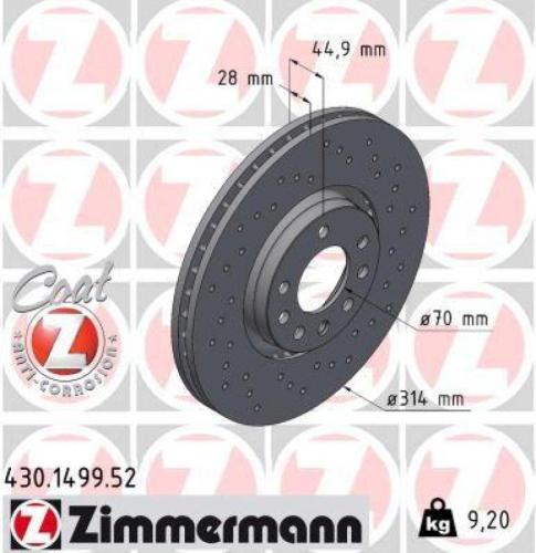 ATE Warnkontakt, Bremsbelagverschleiß 24.8190-0721.2 ZIMMERMANN Bremsscheibe 430.1499.52 + Bremsbelagsatz, Scheibenbremse 23404.205.2 Bild ATE Warnkontakt, Bremsbelagverschleiß 24.8190-0721.2 ZIMMERMANN Bremsscheibe 430.1499.52 + Bremsbelagsatz, Scheibenbremse 23404.205.2