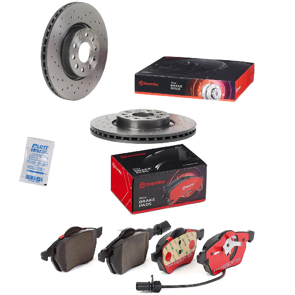 BREMBO Bremsscheibe 09.9772.1X + Bremsbelagsatz, Scheibenbremse P 85 085X