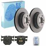 FEBI BILSTEIN Warnkontakt, Bremsbelagverschleiß 23123 BLUE PRINT Bremsbelagsatz, Scheibenbremse ADB114237 + Bremsscheibe ADB1143104