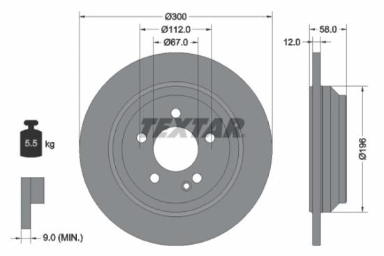 TEXTAR Bremsscheibe 92272703 + Warnkontakt, Bremsbelagverschleiß 98033700 + Bremsbelagsatz, Scheibenbremse 2210101 Bild TEXTAR Bremsscheibe 92272703 + Warnkontakt, Bremsbelagverschleiß 98033700 + Bremsbelagsatz, Scheibenbremse 2210101