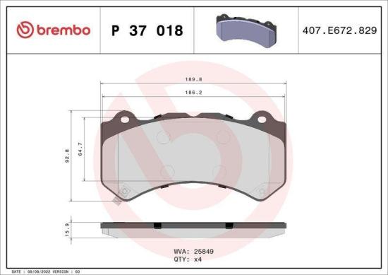 BREMBO Bremsbelagsatz, Scheibenbremse P 85 114 + Bremsscheibe 08.B413.11 Bild BREMBO Bremsbelagsatz, Scheibenbremse P 85 114 + Bremsscheibe 08.B413.11