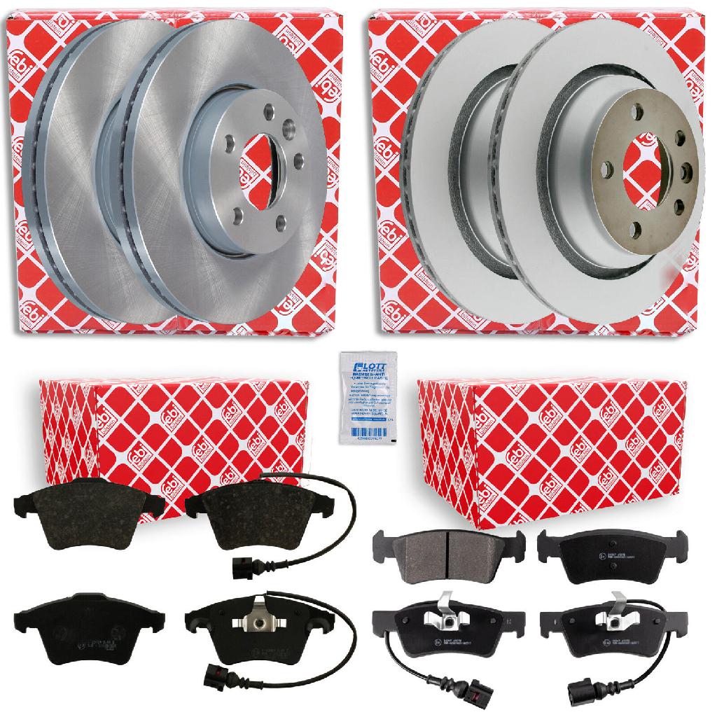 FEBI BILSTEIN Bremsbelagsatz, Scheibenbremse 16669 + Bremsscheibe 28504 + Bremsbelagsatz, Scheibenbremse 16733 + Bremsscheibe 28164