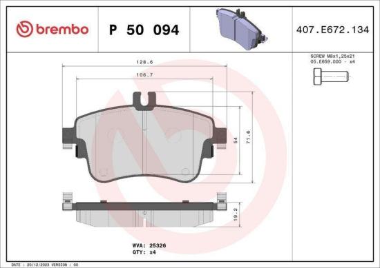 BREMBO Warnkontakt, Bremsbelagverschleiß A 00 353 + Bremsscheibe 09.B343.41 + Bremsbelagsatz, Scheibenbremse P 50 094 Bild BREMBO Warnkontakt, Bremsbelagverschleiß A 00 353 + Bremsscheibe 09.B343.41 + Bremsbelagsatz, Scheibenbremse P 50 094