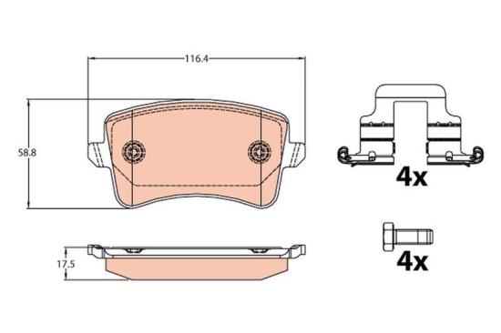 TRW Bremsbelagsatz, Scheibenbremse GDB1814 + Bremsscheibe DF4848 + Bremsscheibe DF4866S + Bremsbelagsatz, Scheibenbremse GDB2107 Bild TRW Bremsbelagsatz, Scheibenbremse GDB1814 + Bremsscheibe DF4848 + Bremsscheibe DF4866S + Bremsbelagsatz, Scheibenbremse GDB2107