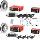 BREMBO Warnkontakt, Bremsbelagverschleiß A 00 213 + Bremsscheibe 09.B338.21 + Warnkontakt, Bremsbelagverschleiß A 00 212 + Bremsbelagsatz, Scheibenbremse P 06 040 + Bremsscheibe 09.B337.21 + Bremsbelagsatz, Scheibenbremse P 06 038