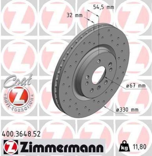 ZIMMERMANN Bremsbelagsatz, Scheibenbremse 23925.210.1 + Bremsscheibe 400.3648.52 Bild ZIMMERMANN Bremsbelagsatz, Scheibenbremse 23925.210.1 + Bremsscheibe 400.3648.52