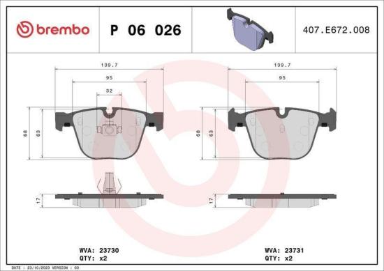 BREMBO Warnkontakt, Bremsbelagverschleiß A 00 434 + Bremsscheibe 09.9924.11 + Bremsbelagsatz, Scheibenbremse P 06 026 Bild BREMBO Warnkontakt, Bremsbelagverschleiß A 00 434 + Bremsscheibe 09.9924.11 + Bremsbelagsatz, Scheibenbremse P 06 026