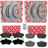 FEBI BILSTEIN Bremsbelagsatz, Scheibenbremse 16214 + Bremsbelagsatz, Scheibenbremse 16207 + Bremsscheibe 44120 + Bremsscheibe 22834