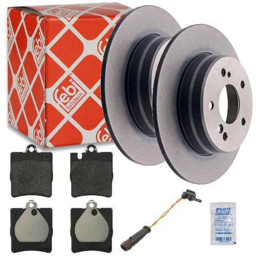 FEBI BILSTEIN Bremsscheibe 04629 + Bremsbelagsatz, Scheibenbremse 16399 + Warnkontakt, Bremsbelagverschleiß 19186 Bild FEBI BILSTEIN Bremsscheibe 04629 + Bremsbelagsatz, Scheibenbremse 16399 + Warnkontakt, Bremsbelagverschleiß 19186