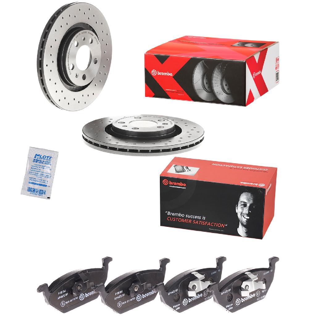 BREMBO Bremsbelagsatz, Scheibenbremse P 85 041 + Bremsscheibe 09.7012.1X