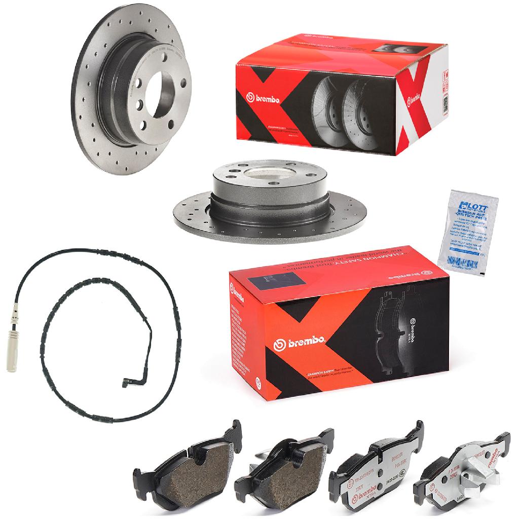 BREMBO Bremsbelagsatz, Scheibenbremse P 06 038X + Bremsscheibe 08.9787.1X + Warnkontakt, Bremsbelagverschleiß A 00 212