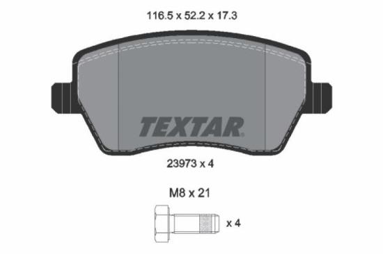 TEXTAR Bremsbelagsatz, Scheibenbremse 2397301 + Bremsscheibe 92241503 Bild TEXTAR Bremsbelagsatz, Scheibenbremse 2397301 + Bremsscheibe 92241503
