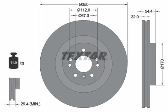 TEXTAR Bremsscheibe 92284205 + Warnkontakt, Bremsbelagverschleiß 98040100 + Bremsbelagsatz, Scheibenbremse 2519202 Bild TEXTAR Bremsscheibe 92284205 + Warnkontakt, Bremsbelagverschleiß 98040100 + Bremsbelagsatz, Scheibenbremse 2519202
