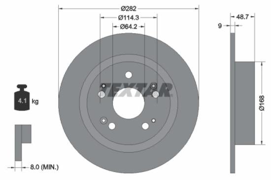 TEXTAR Bremsbelagsatz, Scheibenbremse 2443501 + Bremsscheibe 92204300 Bild TEXTAR Bremsbelagsatz, Scheibenbremse 2443501 + Bremsscheibe 92204300