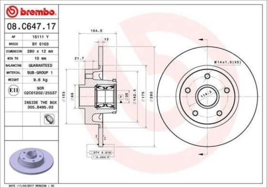 BREMBO Bremsscheibe 09.C646.11 + Bremsscheibe 08.C647.17 + Bremsbelagsatz, Scheibenbremse P 59 041 + Bremsbelagsatz, Scheibenbremse P 59 082 Bild BREMBO Bremsscheibe 09.C646.11 + Bremsscheibe 08.C647.17 + Bremsbelagsatz, Scheibenbremse P 59 041 + Bremsbelagsatz, Scheibenbremse P 59 082