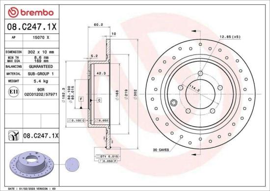 BREMBO Bremsbelagsatz, Scheibenbremse P 54 031 + Bremsscheibe 08.C247.1X Bild BREMBO Bremsbelagsatz, Scheibenbremse P 54 031 + Bremsscheibe 08.C247.1X
