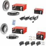 BREMBO Bremsscheibe 09.9167.11 + Bremsscheibe 08.9502.11 + Bremsbelagsatz, Scheibenbremse P 85 020 + Bremsbelagsatz, Scheibenbremse P 85 072