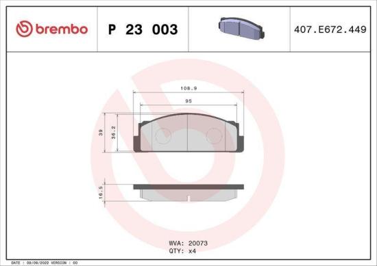 BREMBO Bremsscheibe 08.3636.10 + Bremsbelagsatz, Scheibenbremse P 23 003 Bild BREMBO Bremsscheibe 08.3636.10 + Bremsbelagsatz, Scheibenbremse P 23 003