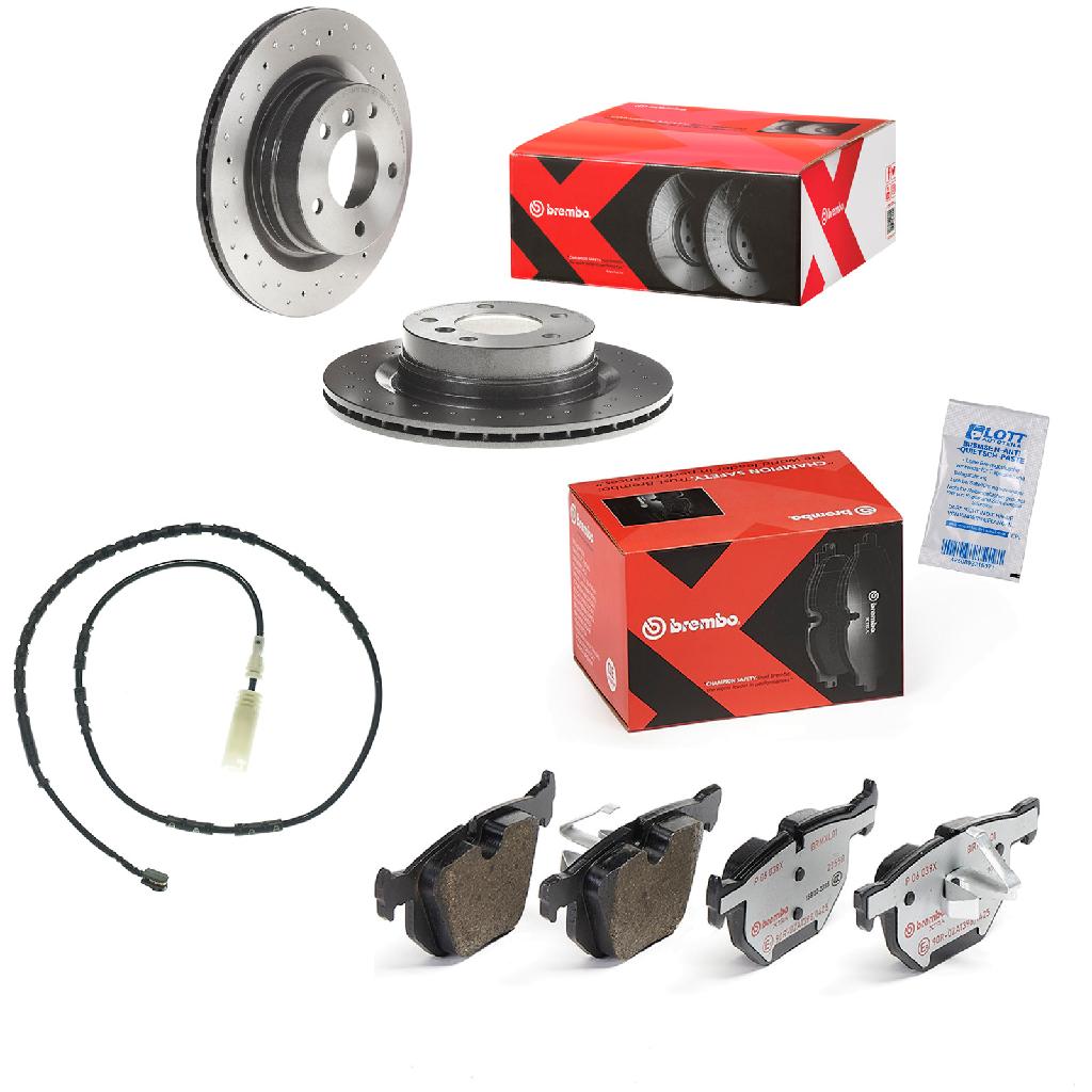 BREMBO Bremsbelagsatz, Scheibenbremse P 06 039X + Warnkontakt, Bremsbelagverschleiß A 00 437 + Bremsscheibe 09.9793.1X