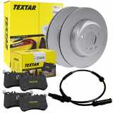 TEXTAR Bremsscheibe 92039203 + Bremsbelagsatz, Scheibenbremse 2186201 + Warnkontakt, Bremsbelagverschleiß 98021200