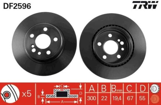 TRW Bremsbelagsatz, Scheibenbremse GDB113 + Bremsscheibe DF2596 + Bremsscheibe DF2595S + Bremsbelagsatz, Scheibenbremse GDB1123 Bild TRW Bremsbelagsatz, Scheibenbremse GDB113 + Bremsscheibe DF2596 + Bremsscheibe DF2595S + Bremsbelagsatz, Scheibenbremse GDB1123