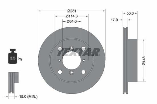 TEXTAR Bremsscheibe 92069000 + Bremsbelagsatz, Scheibenbremse 2133301 Bild TEXTAR Bremsscheibe 92069000 + Bremsbelagsatz, Scheibenbremse 2133301
