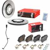 BREMBO Bremsbelagsatz, Scheibenbremse P 85 190 + Bremsscheibe 09.D424.11 + Warnkontakt, Bremsbelagverschleiß A 00 524