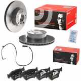 BREMBO Bremsscheibe 09.6924.11 + Warnkontakt, Bremsbelagverschleiß A 00 200 + Bremsbelagsatz, Scheibenbremse P 06 065