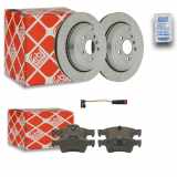 FEBI BILSTEIN Bremsscheibe 24748 + Warnkontakt, Bremsbelagverschleiß 22663 + Bremsbelagsatz, Scheibenbremse 16615