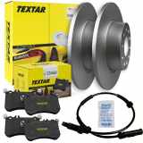 TEXTAR Warnkontakt, Bremsbelagverschleiß 98018200 + Bremsscheibe 92137503 + Bremsbelagsatz, Scheibenbremse 2473901