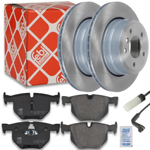 FEBI BILSTEIN Bremsbelagsatz, Scheibenbremse 16466 + Bremsscheibe 43894 + Warnkontakt, Bremsbelagverschleiß 23908 Bild FEBI BILSTEIN Bremsbelagsatz, Scheibenbremse 16466 + Bremsscheibe 43894 + Warnkontakt, Bremsbelagverschleiß 23908