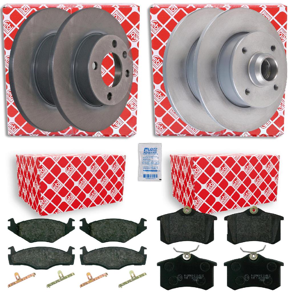 FEBI BILSTEIN Bremsscheibe 02122 + Bremsbelagsatz, Scheibenbremse 16012 + Bremsscheibe 09074 + Bremsbelagsatz, Scheibenbremse 16146
