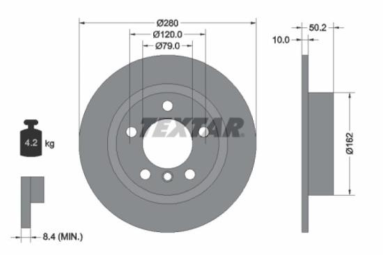 TEXTAR Warnkontakt, Bremsbelagverschleiß 98044700 + Bremsscheibe 92238703 + Bremsbelagsatz, Scheibenbremse 2547801 Bild TEXTAR Warnkontakt, Bremsbelagverschleiß 98044700 + Bremsscheibe 92238703 + Bremsbelagsatz, Scheibenbremse 2547801