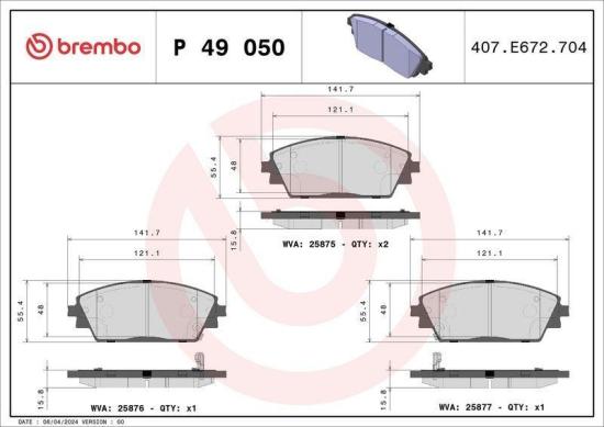BREMBO Bremsscheibe 09.C651.11 + Bremsbelagsatz, Scheibenbremse P 49 050 Bild BREMBO Bremsscheibe 09.C651.11 + Bremsbelagsatz, Scheibenbremse P 49 050